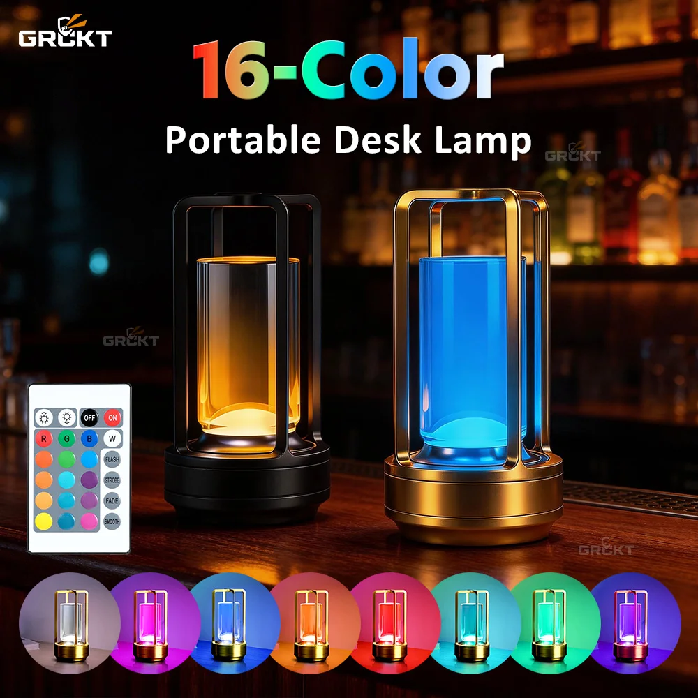 

Настольная лампа RGB с 16 цветами, декоративная подсветка, уличные настольные светильники, высококачественные металлические лампы для гостиных, спален, баров, для чтения