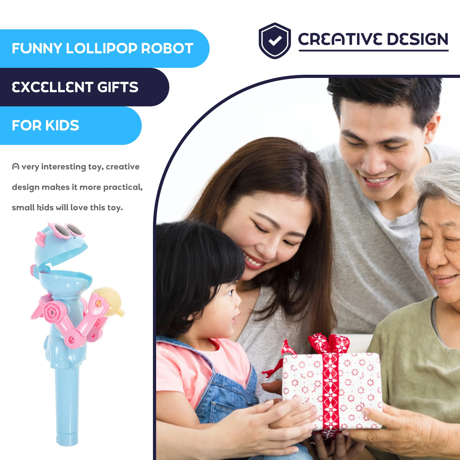 

Robot Lollipop Case Innovative Design for Lollipop Storage Funny Photo Prop for Kids Entertainment Decompression Toys