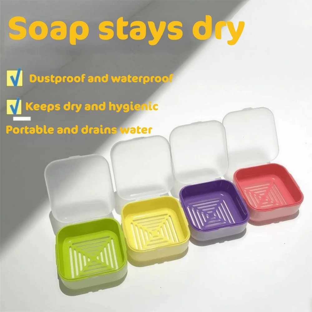 Portable Double-layer Travel Soap Box Drainable Design Leak-proof Soap Holder Sealed Locking Clasp Soap Case