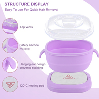 Silicone Wax Warmer Portable Wax Pot 100W Electric Hot Wax Warmer Machine 400ml Hair Removal Wax Machine for Home Travel