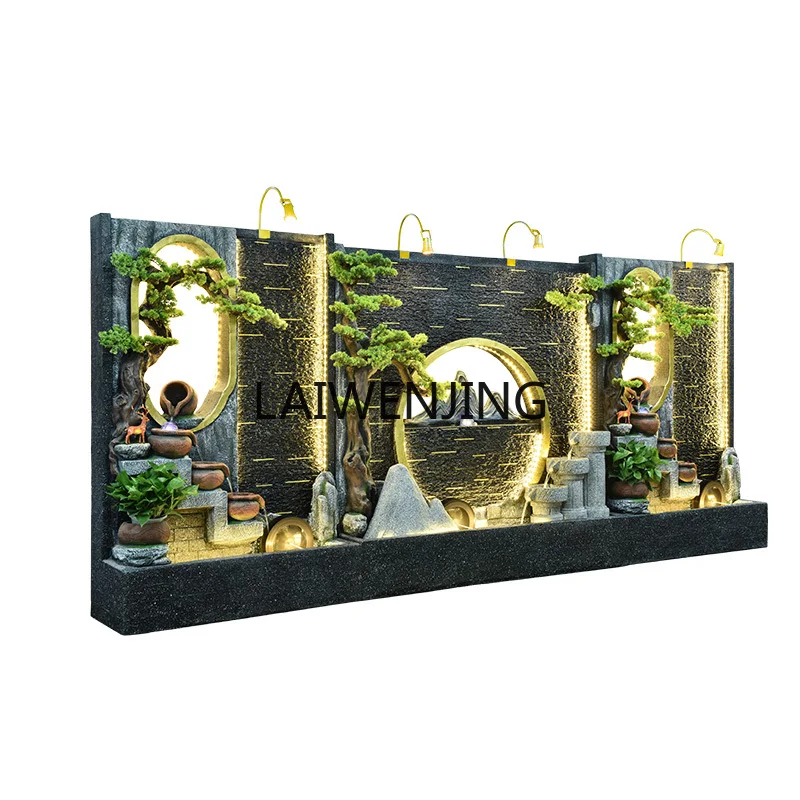 HLZ New Chinese Ornament Water Curtain Wall Rockery Fountain Circulating Water Landscape Screen