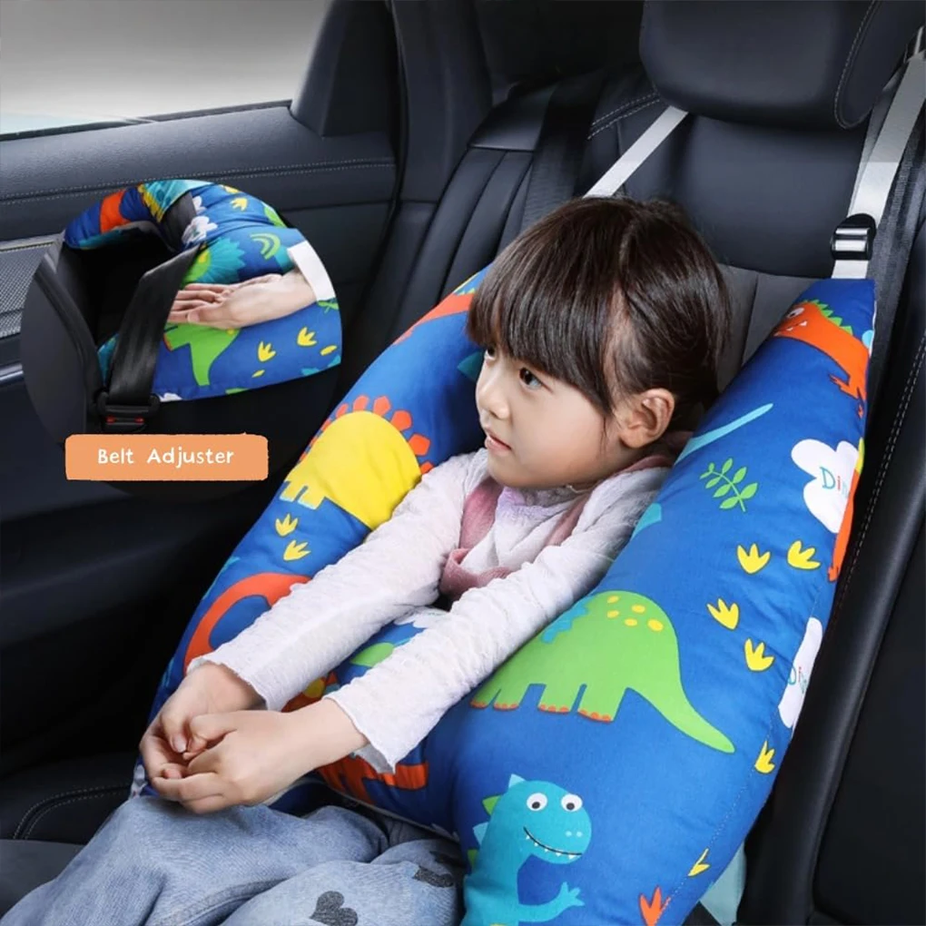 Bonito animal padrão cabeça travesseiro para crianças e adultos, carro viagem headrest, dispositivo de dormir, acessórios do carro, suporte para carros