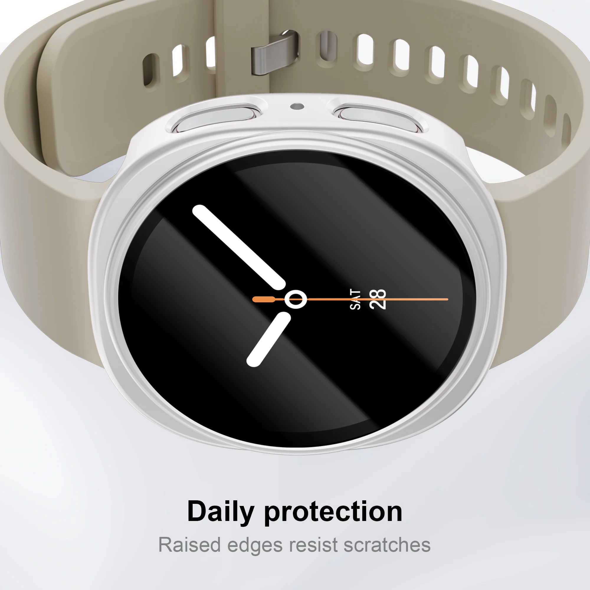 Чехол для Samsung Galaxy watch 8, 44 мм, 40 мм, аксессуары, Защитная пленка для экрана, закаленное стекло + ПК, бампер, чехол Galaxy watch 8, защитный