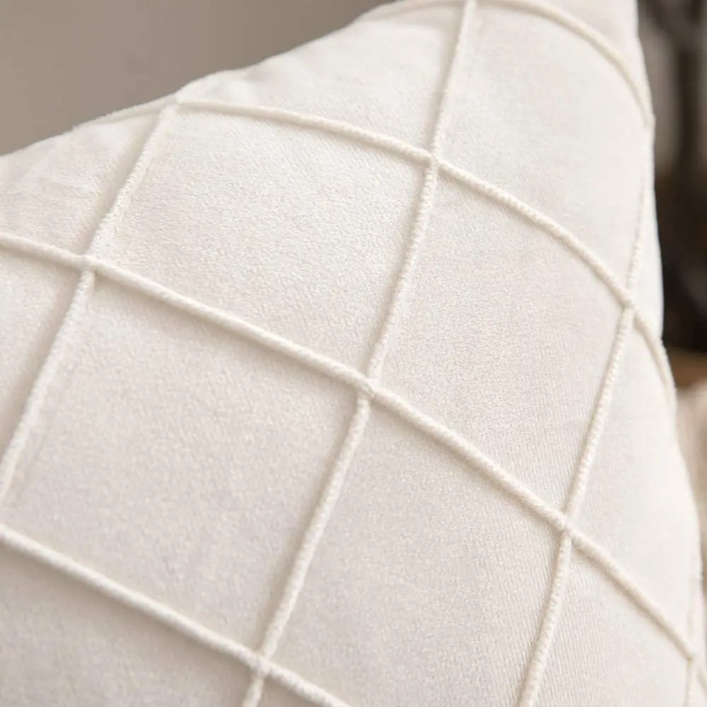 Soft Velvet Throw Pillow Cover Soild Color Cushion Cover Luxury Home Decor Nodic Style Plaid Pillowcases for Sofa living room