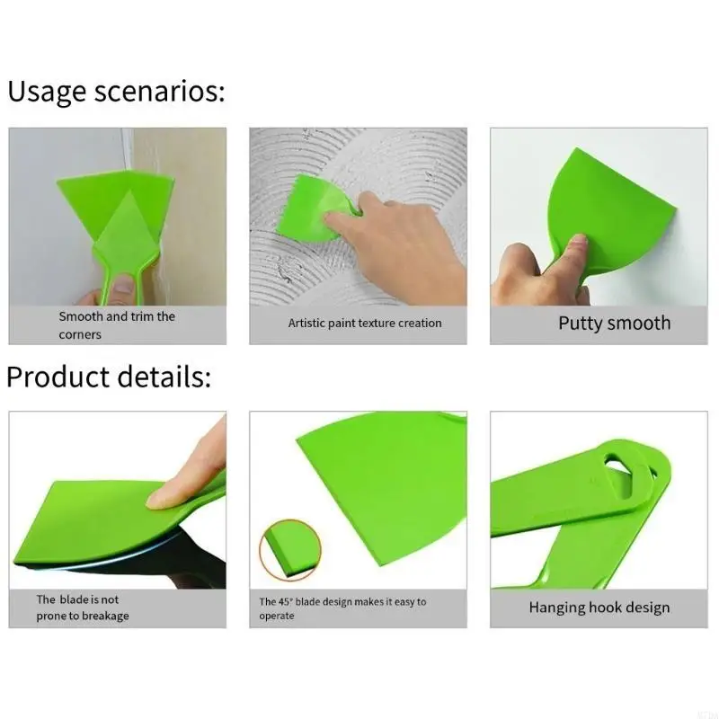 

M7DA Heavy Duty Plastic Spatula Scrapers Corner Trowel Tool with Ergonomic Handles
