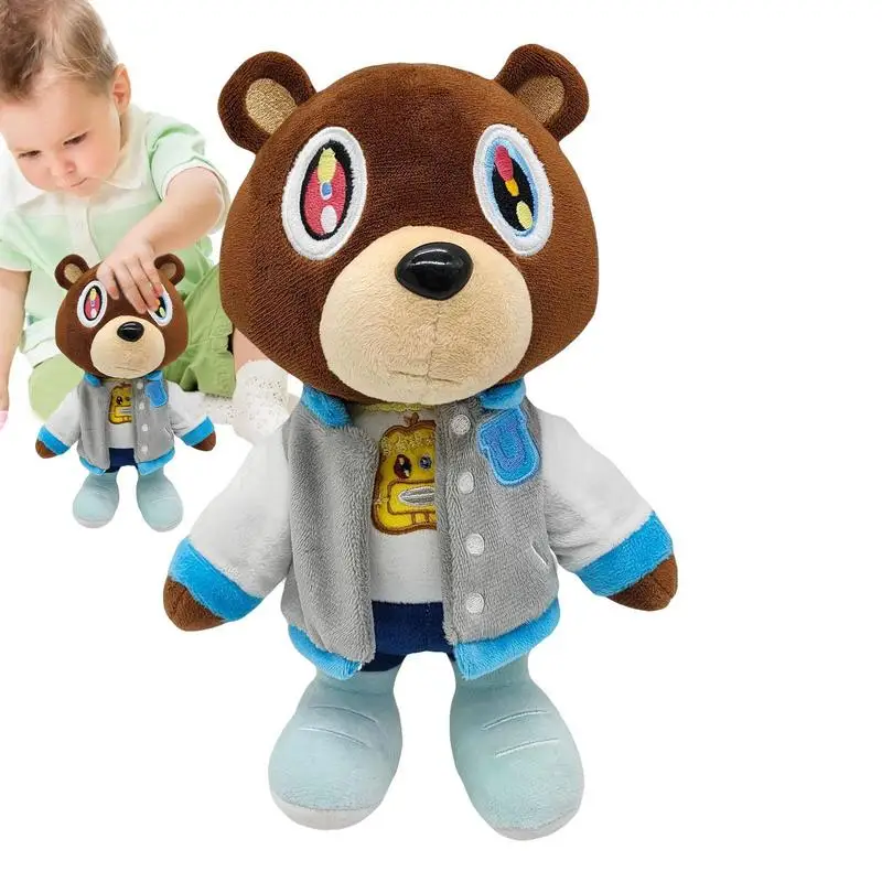 26cm Kanye Teddy Bear Plush Toy Cartoon Stuffed Animal Teddy Bear Doll Stuffed Soft Toy Graduation Teddy Bear Plushies Kids Gift