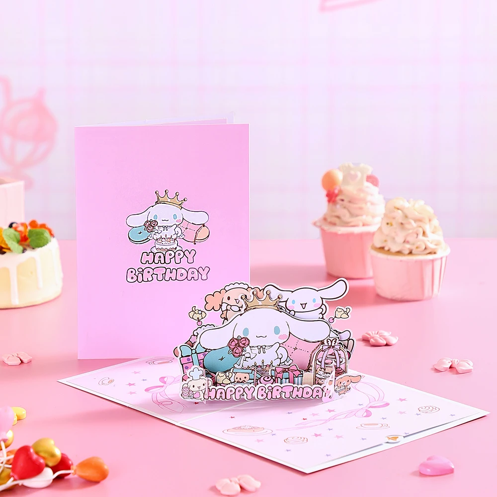 Sanrio 3D Pop Up Happy Birthday Gift Card Cute Birthday Card Anime Birthday Card Gifts Greeting Cards for Kids Girls Boys Women