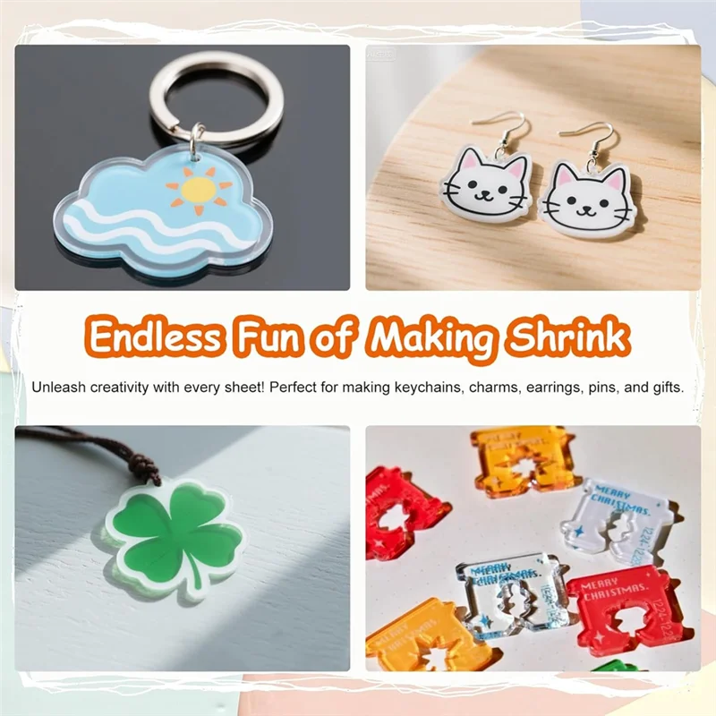 

281PCS Shrink Plastic Sheets Kit, Shrinky Paper Sheets With Hole Punch, Earrings, Keychain Accessories For DIY-Supplies