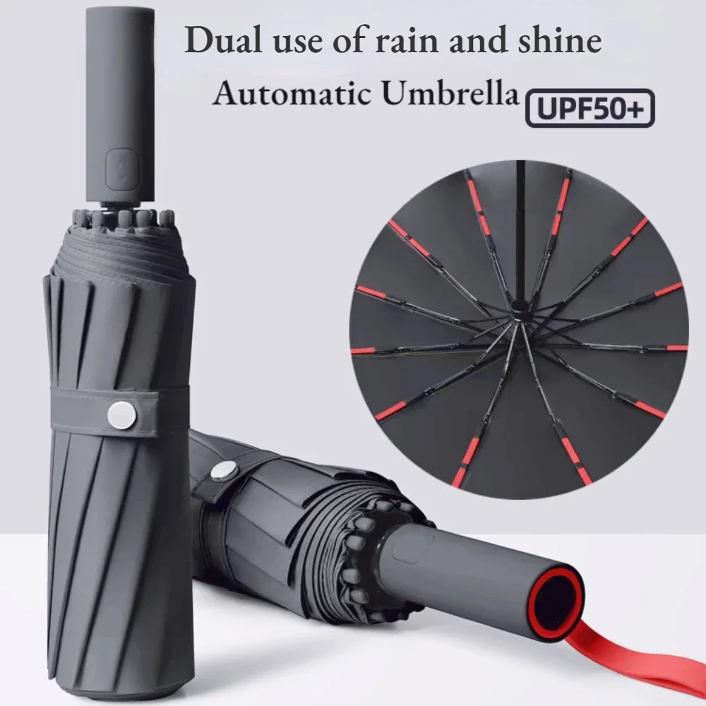 72 Bone Super Strong Windproof Automatic Umbrella Sunshade Uv Protection Folding Sunproo Anti-Storm Large Size Reverse Rain Gear