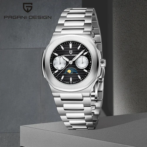 Imagen 1 del producto PAGANI DESIGN, reloj de cuarzo de lujo para mujer, cronógrafo con cristal de zafiro vx3ha, reloj deportivo de acero inoxidable resistente al agua para mujer