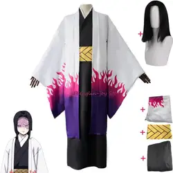 Anime Ubuyashiki Kagaya Cosplay disfraz peluca Kisatsutai uniforme tipo kimono traje de juego de rol de Halloween