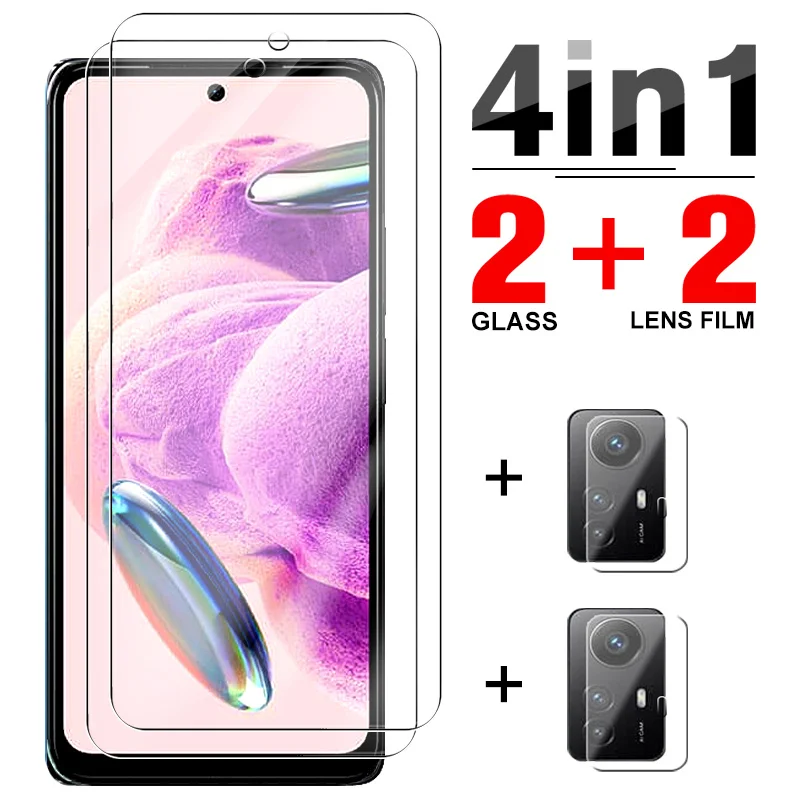 4in1 Clear Tempered Glass For Xiaomi Redmi Note 12S Note12S 4G Full Cover Screen Protectors Redmy Note 12 S Lens Protective Film