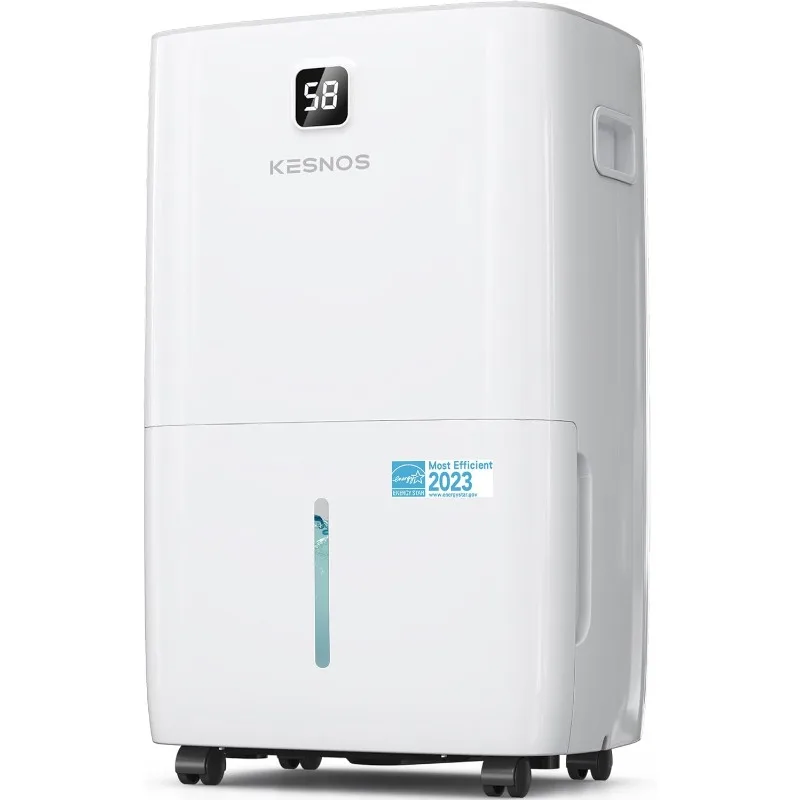 Kesnos 150 Pints Energy Star Dehumidifier for Home & Basement with Drain Hose, Front LED Display and 2.12 Gal Water Tank