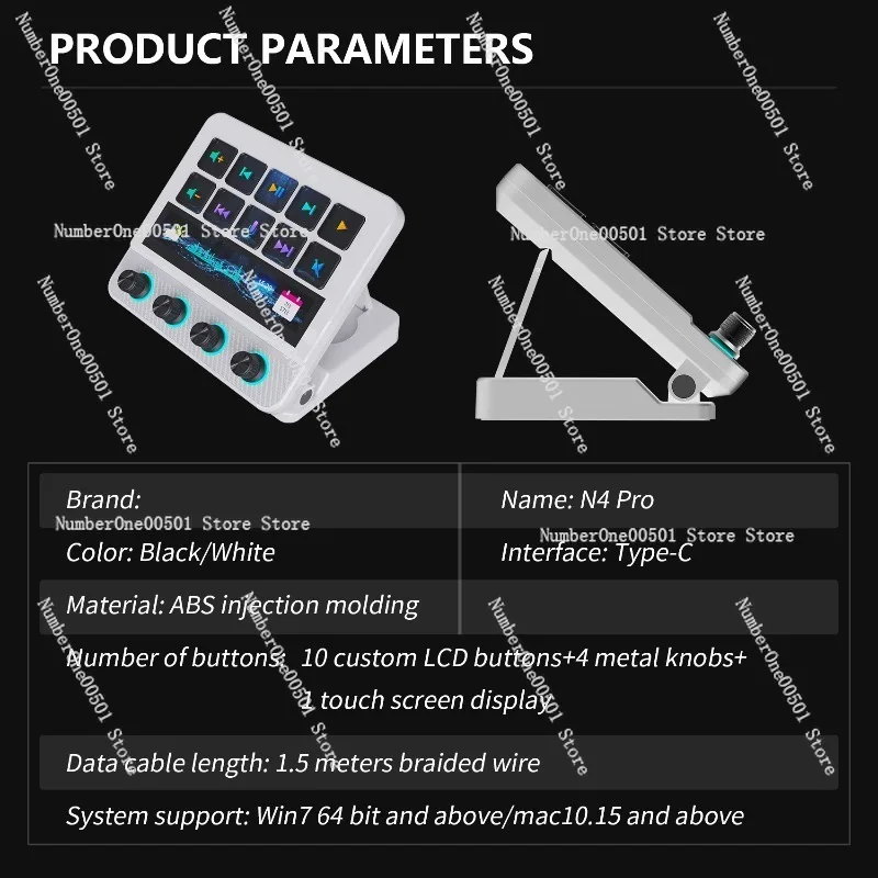 N4PRO Streaming Dock Visual Keyboard Custom with Knob with Touchbar