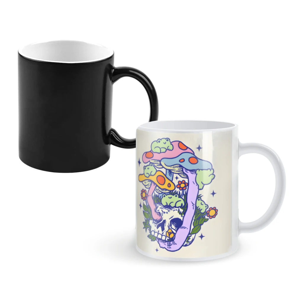

Mushroom Skull FrogsCoffee Mugs And Mug Creative Color Change Tea Cup Ceramic Milk Cups Novelty Gifts
