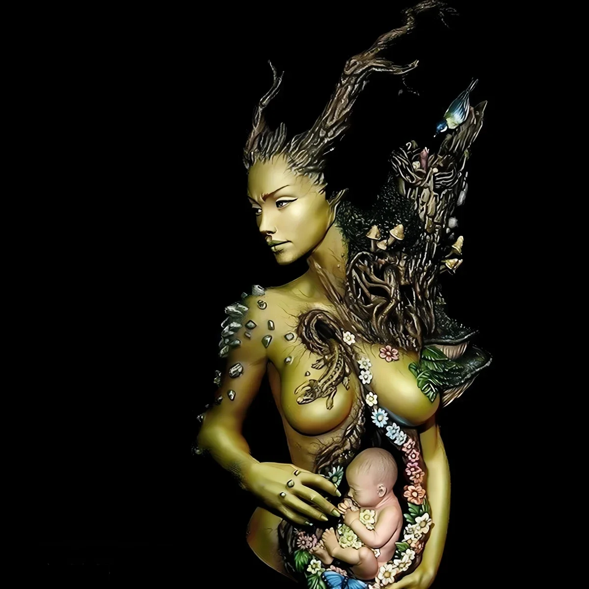 

Комплект модели портрета средней длины из смолы 1/10, серия Western Fantasy — ведьма в лесу, разобранный и неокрашенный GK