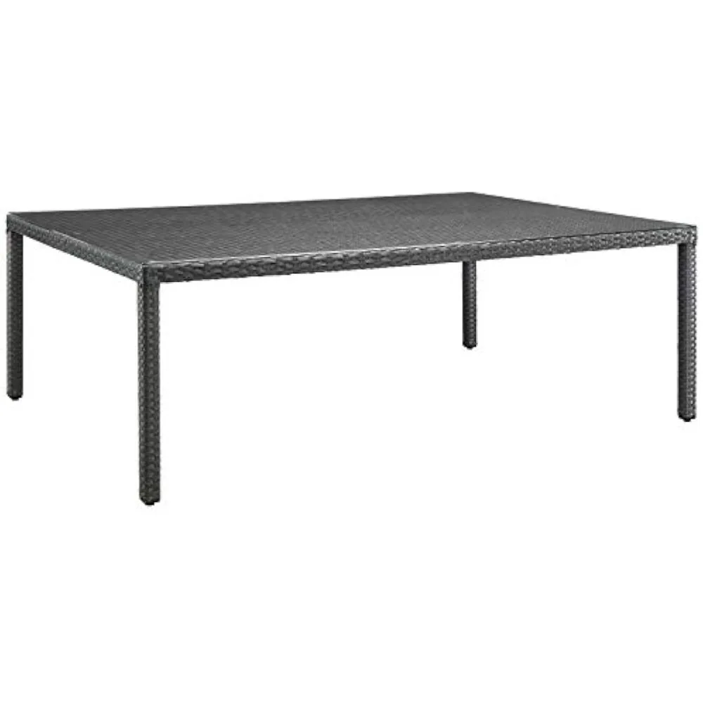 

Sojourn Wicker Rattan Outdoor Patio 90" Rectangle Dining Table in Chocolate