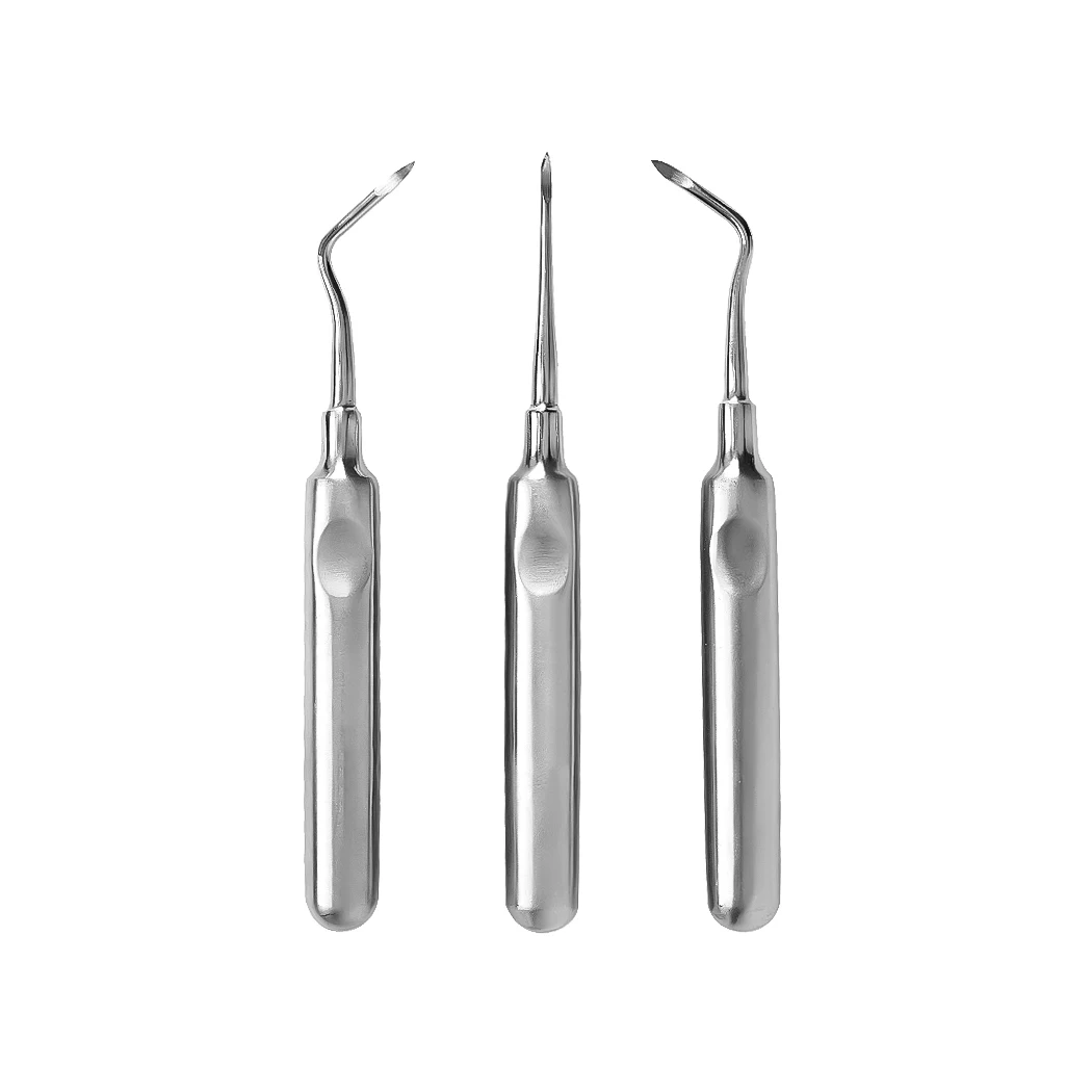 

3Pcs Dental Tools Teeth Extraction Tooth Extracting Forceps Curved Root Lift Elevator Stainless Steel