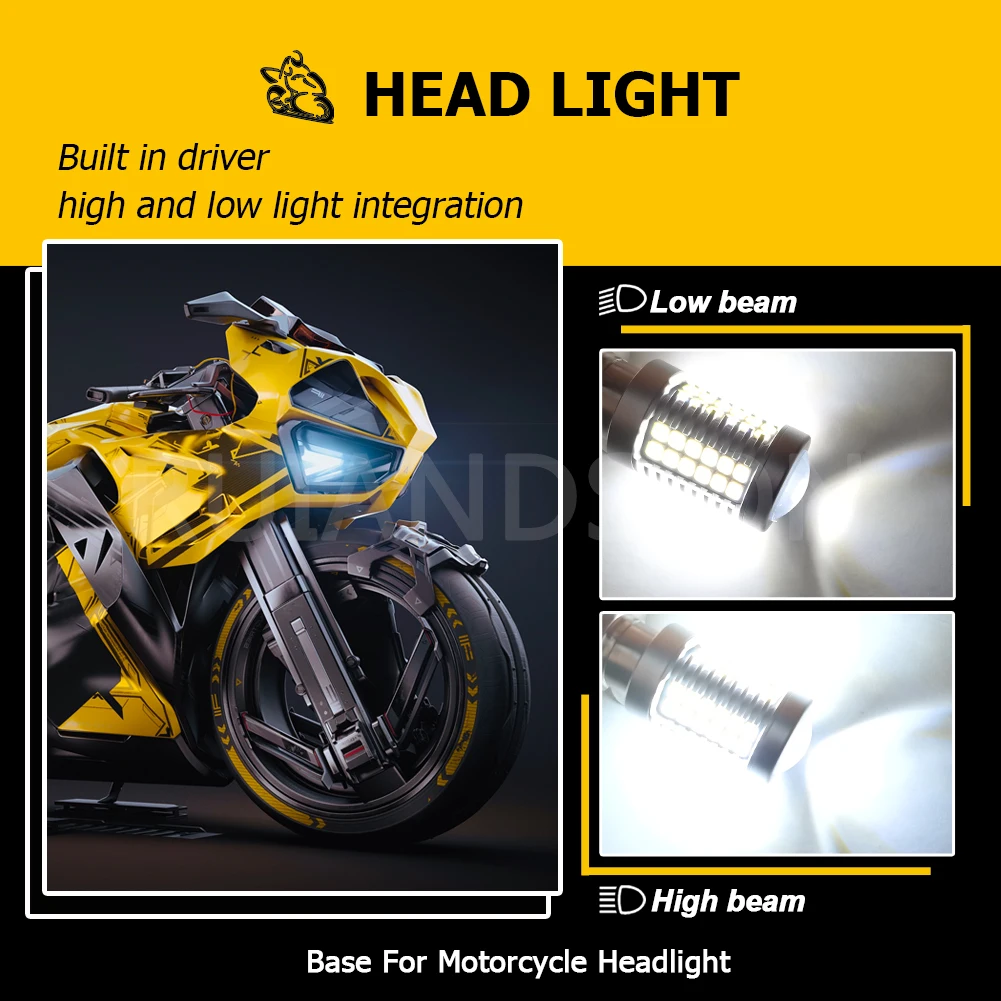 PX15D P15D 54SMD H6M LED Ba20d H4 2835 LED Fog Light Lamp Auto Motorcycle Motor Bike Headlights High/Low Beam Bulb 6V AC/DC