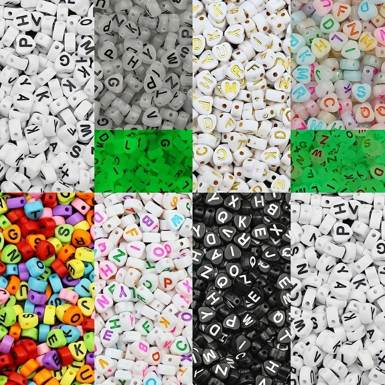 100/200/300/500 stücke Acryl Herz Form Buchstaben Perlen Alphabet Spacer Perlen Für Schmuck Handgemachte DIY armband Halskette – Detail 1