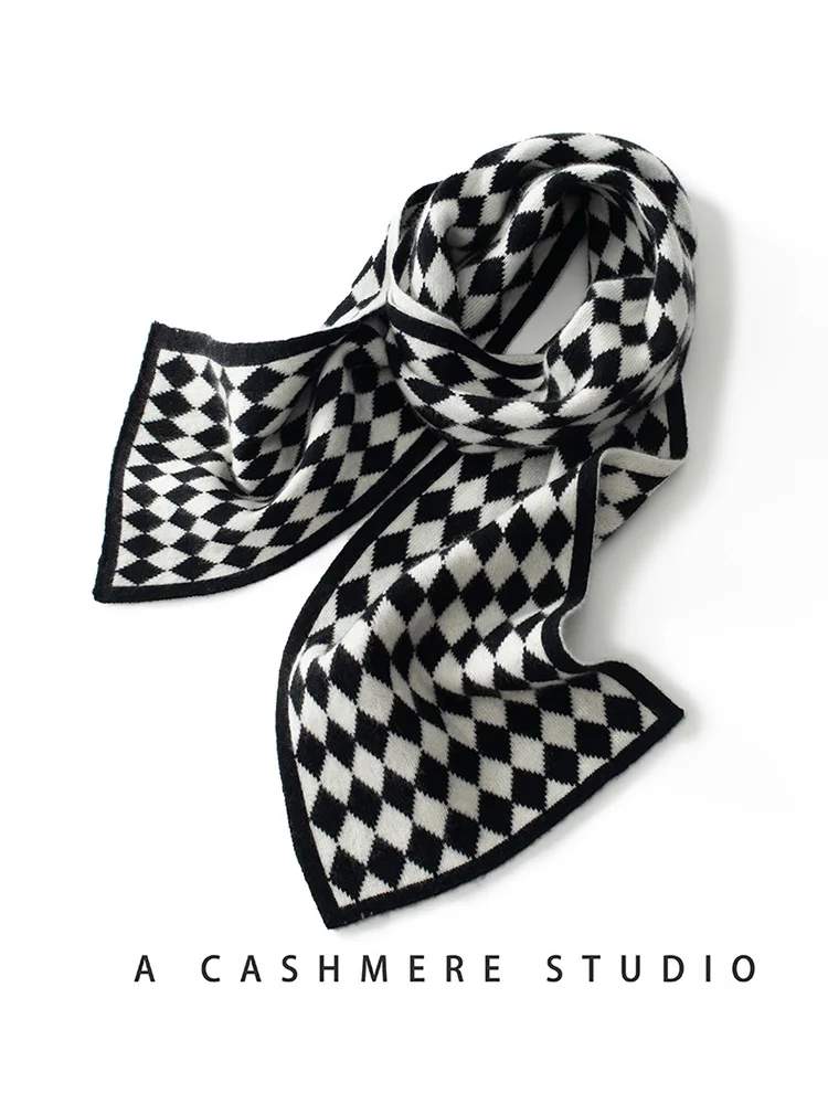 High Quality Cshmere Scarf Women and Men Winter New Fashion Cashmere Knitting Argyle Warm Soft Long Scarves Unisex 160*22