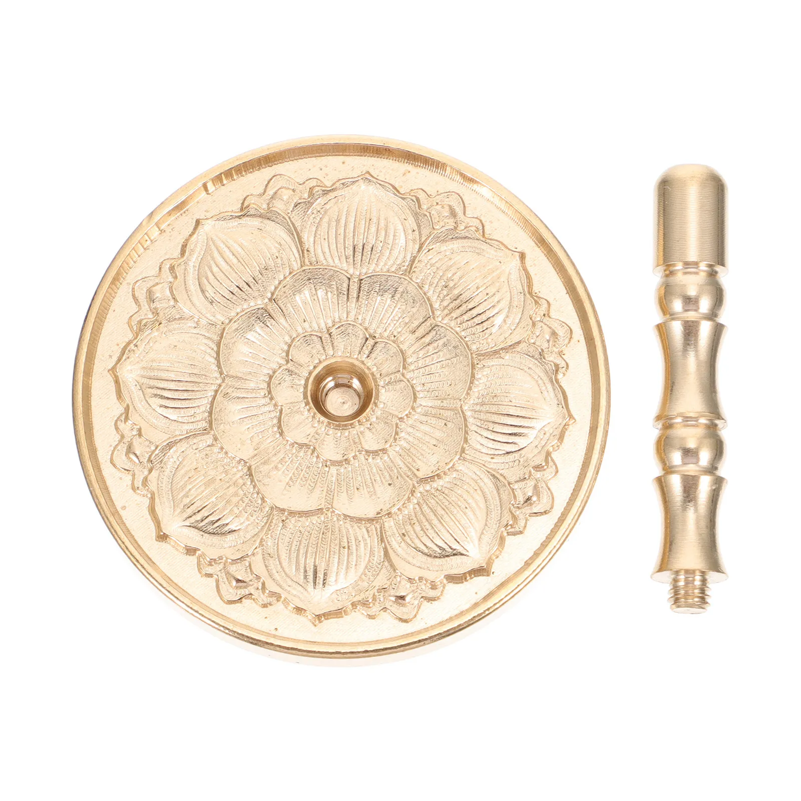 

1 шт. латунный пресс для золы благовоний с дизайном лотоса для дома, офиса, храма. Практичные аксессуары для курильниц. Принадлежности для благовоний.