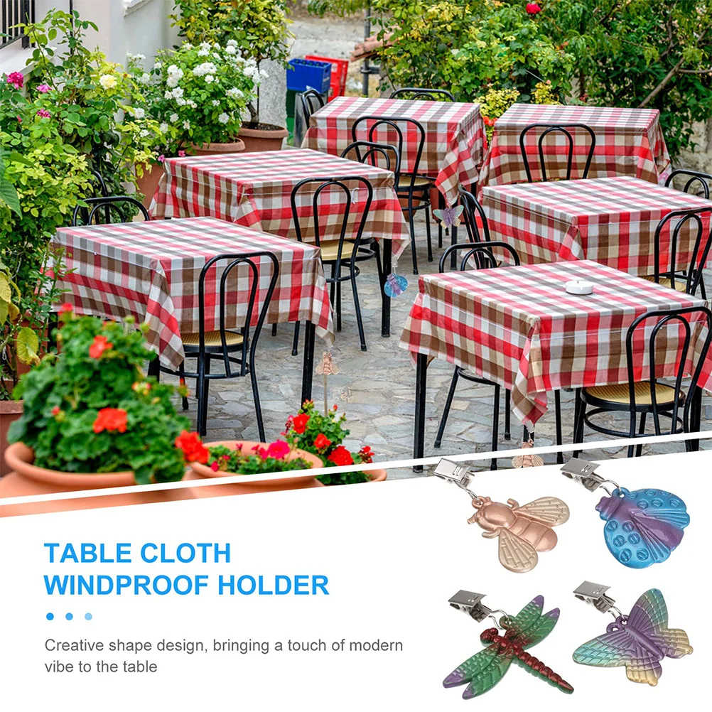 

8Pcs Alloy Tablecloth Clips Exquisite Design Windproof Tablecloth Weights Party Decor Table Cloth Decors