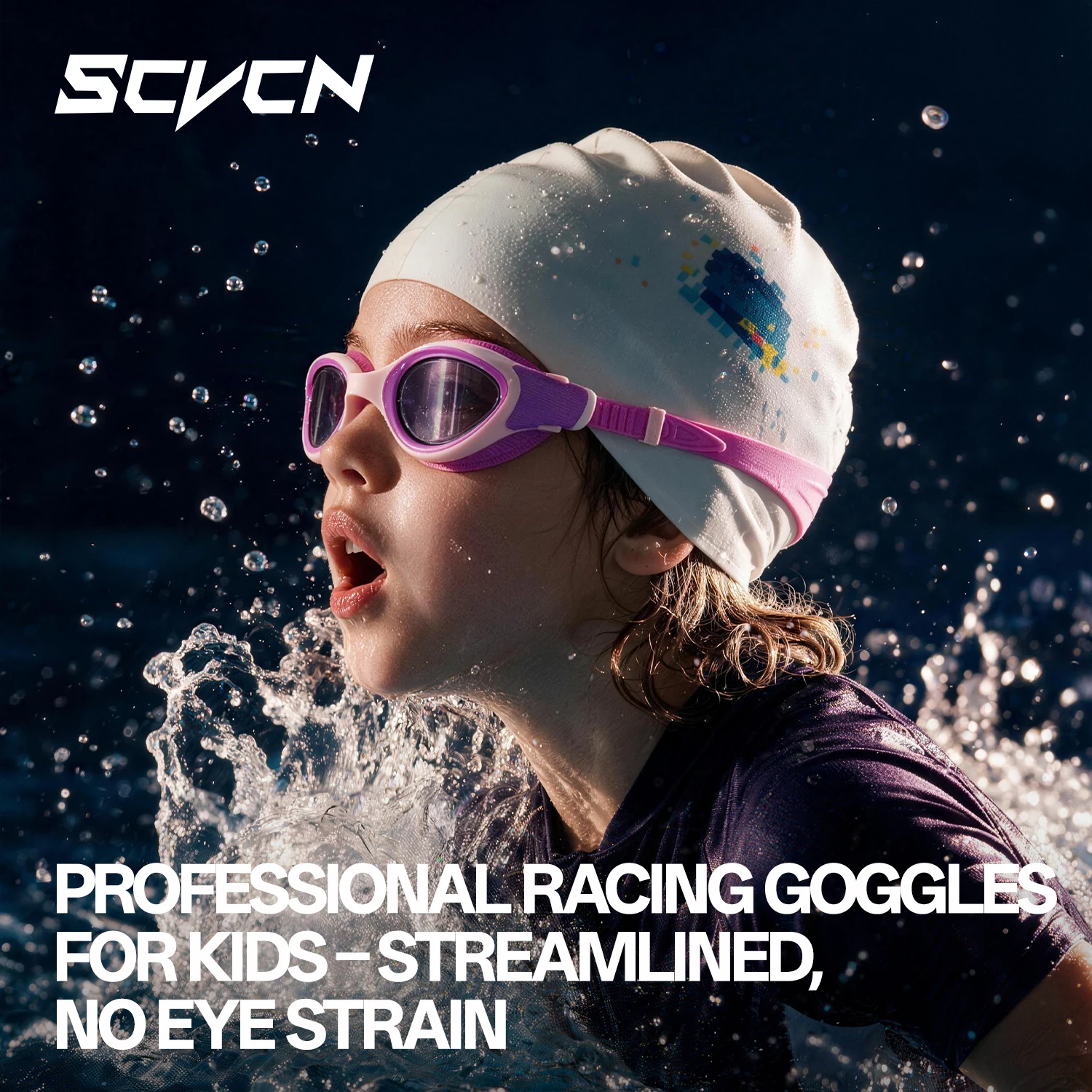 SCVCN Kids Polarized Swim Goggles UV400 Anti‑Fog Soft Silicone Leakproof Swimming Goggles Girls Children Pool Beach Water Sports
