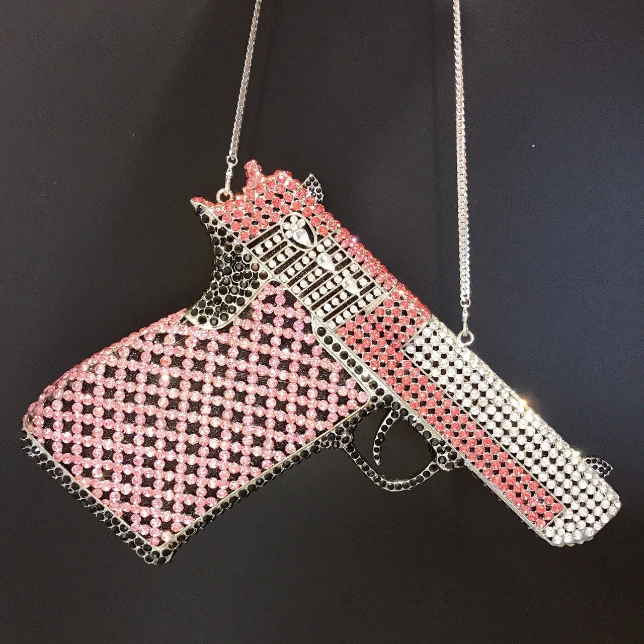NONE Pistol Drop Rhinestone Bridal Clutch 8