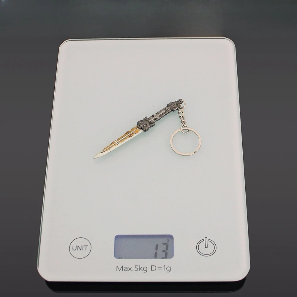 Periféricos de juego Delta Force de 9cm/7,87 pulgadas, cortador de moscas de datos, Mini llavero, modelo de arma, accesorio, cuchillo Katana, artesanía de Metal, regalos, juguetes para niños