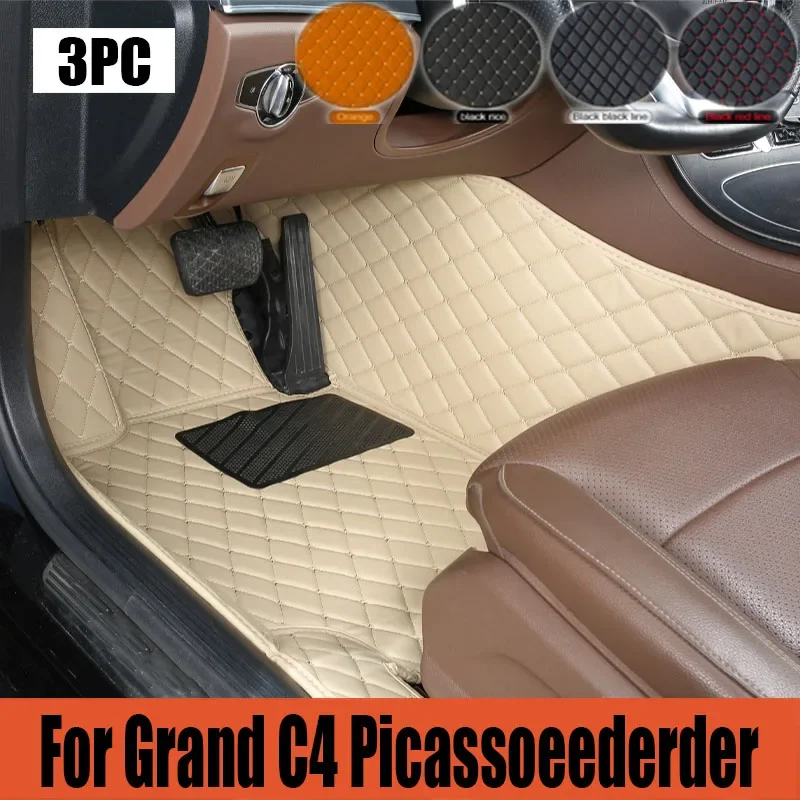 

Original Car Mats For Citroen Grand C4 Picasso SpaceTourer 7seat 2014~2020 Non-slip leather Mat Rugs Pad Interior Parts Car trun