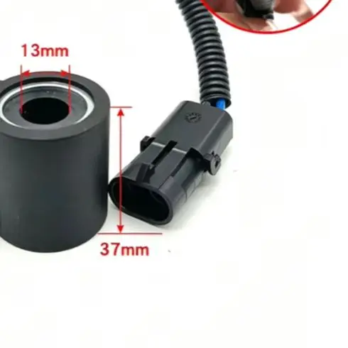 Black 12V 24V For Pilot Solenoid Valve Coil For Sunward SWE60 SWE70N9 For Excavator Hydraulic Control Replacement Part Engineeri