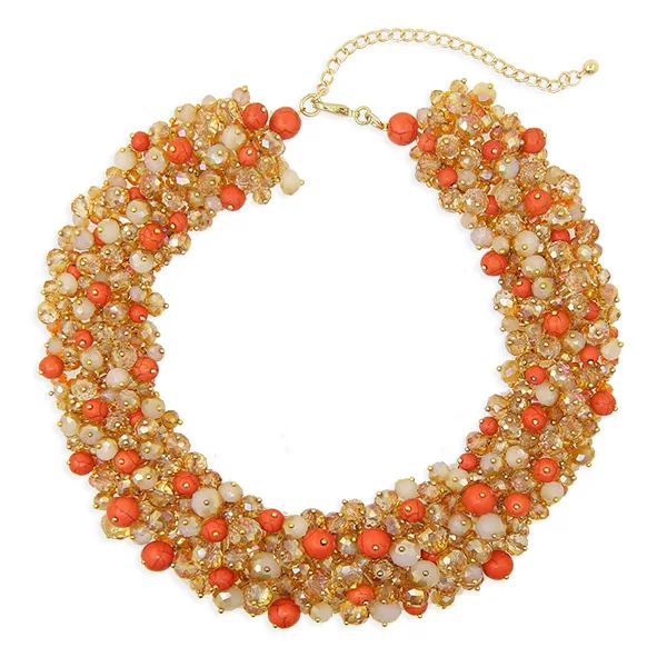 

Женское преувеличенное кристаллическое бирюзовое ожерелье, разноцветные каменные бусины, колье, эффектный богемный воротник, массивные аксессуары, подарки