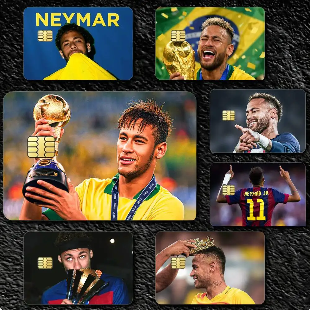 

F-Footballer N-neymar J-jr 4pcs 1Set Card Stickers Small Waterproof Chip 4PCS Card Sticker Anti-Scratch