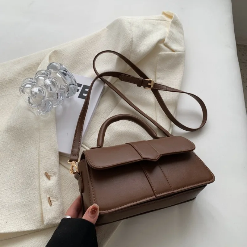 

Fashion Pu houlder Crossbody Bag shoulder Satchel Retro Underarm Square Handbag for Women