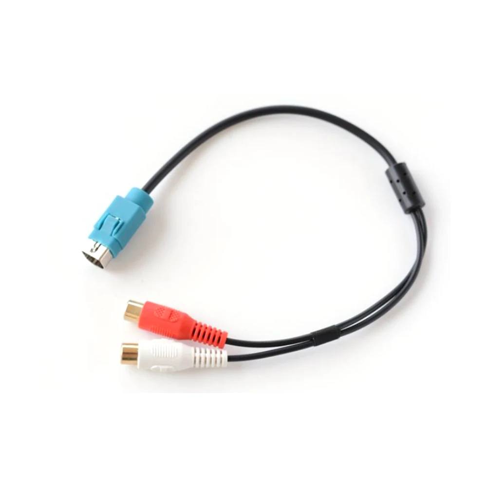 Car CD Radio Connector RCA Aux 2RCA Jack Subwoofer Cable Wire for ALPINE KCE-236B CDA-9886 CDA  IDA-X100 IVA-D105