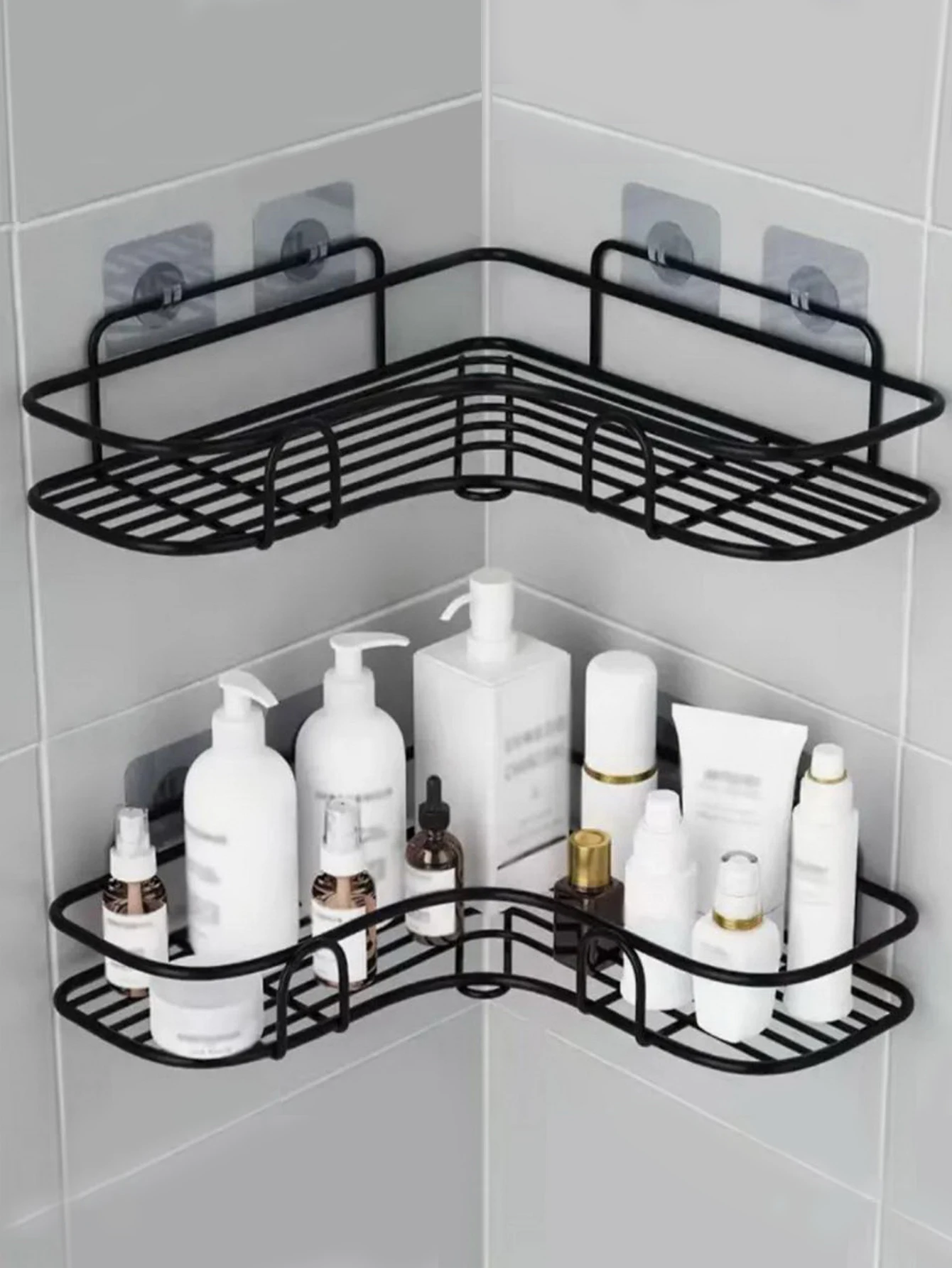 Badkamerplank, Doucherek, Badkamer Keuken Geen Ponsen Driehoek Opbergrek, Doucheplank, Shampoo Opbergrek Houder