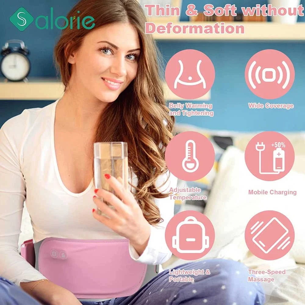 Portable Menstrual Heating Pad, Warm Palace Belt for Period Cramp Relief, Uterus Massager Heating Device for Menstrual Colic