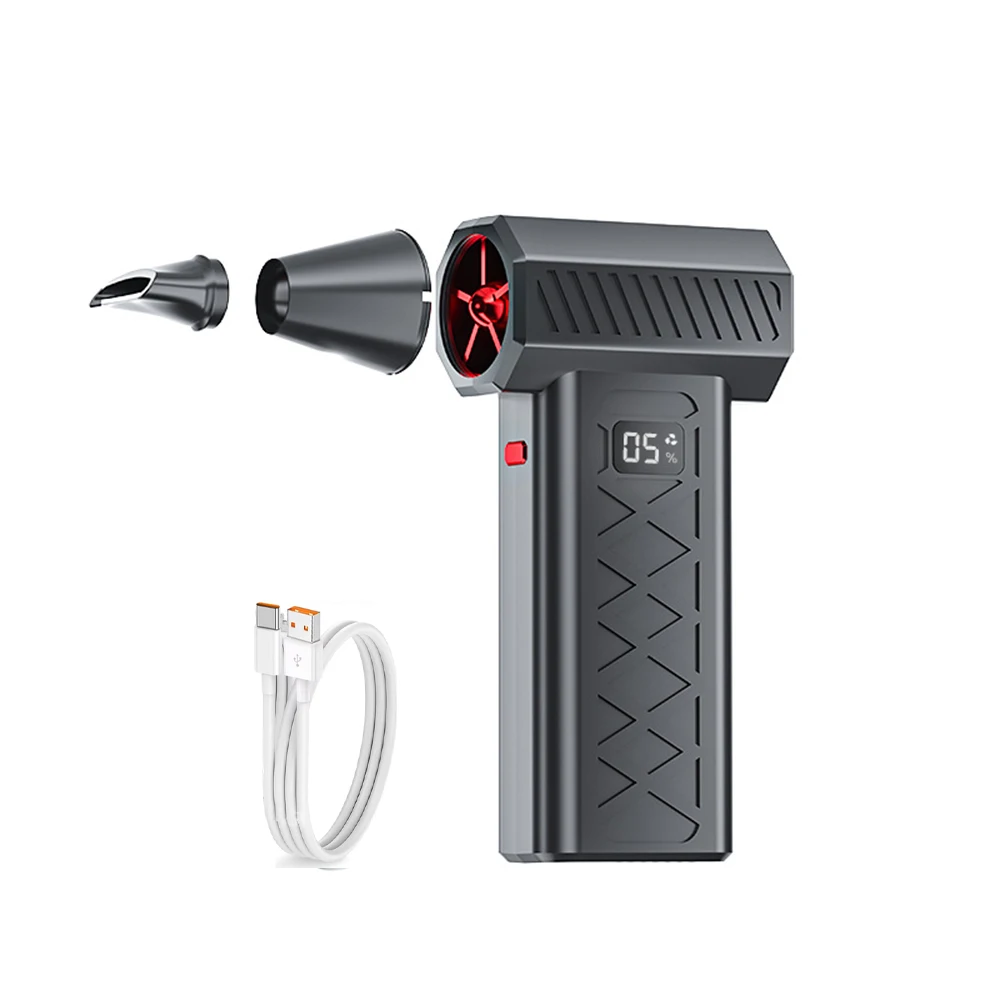 Y35 منفاخ هواء قوي 250000 دورة في الدقيقة عالي السرعة محمول 6000 مللي أمبير قابل لإعادة الشحن 6 تروس تايفون الرياح نوع C شحن مروحة التخييم #6