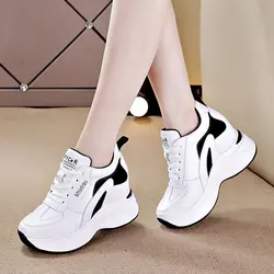 Sneakers con plateau a zeppa nuove scarpe sportive Casual taglie forti scarpe da donna traspiranti in rete con lacci scarpe vulcanizzate Tennis donna Y2k