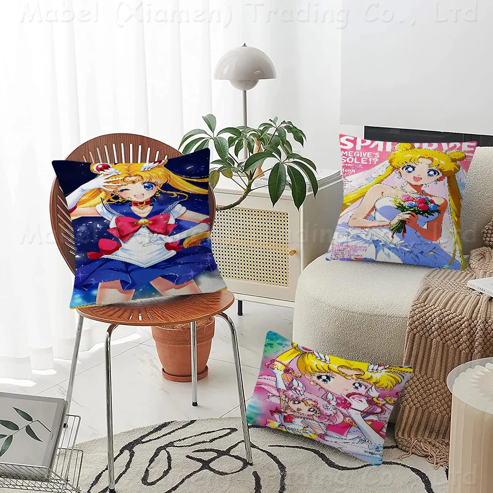 Anime T-Tsukino U-Usagi Pillow Gift Home Office Decoration Bedroom Sofa Car Cushion Cover Case 45x45