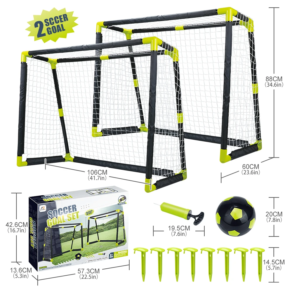 Rete da calcio da 88 cm 2 per sport in giardino 2 Porta da calcio per bambini e adulti per allenamento Giocattoli sportivi per bambini 2025