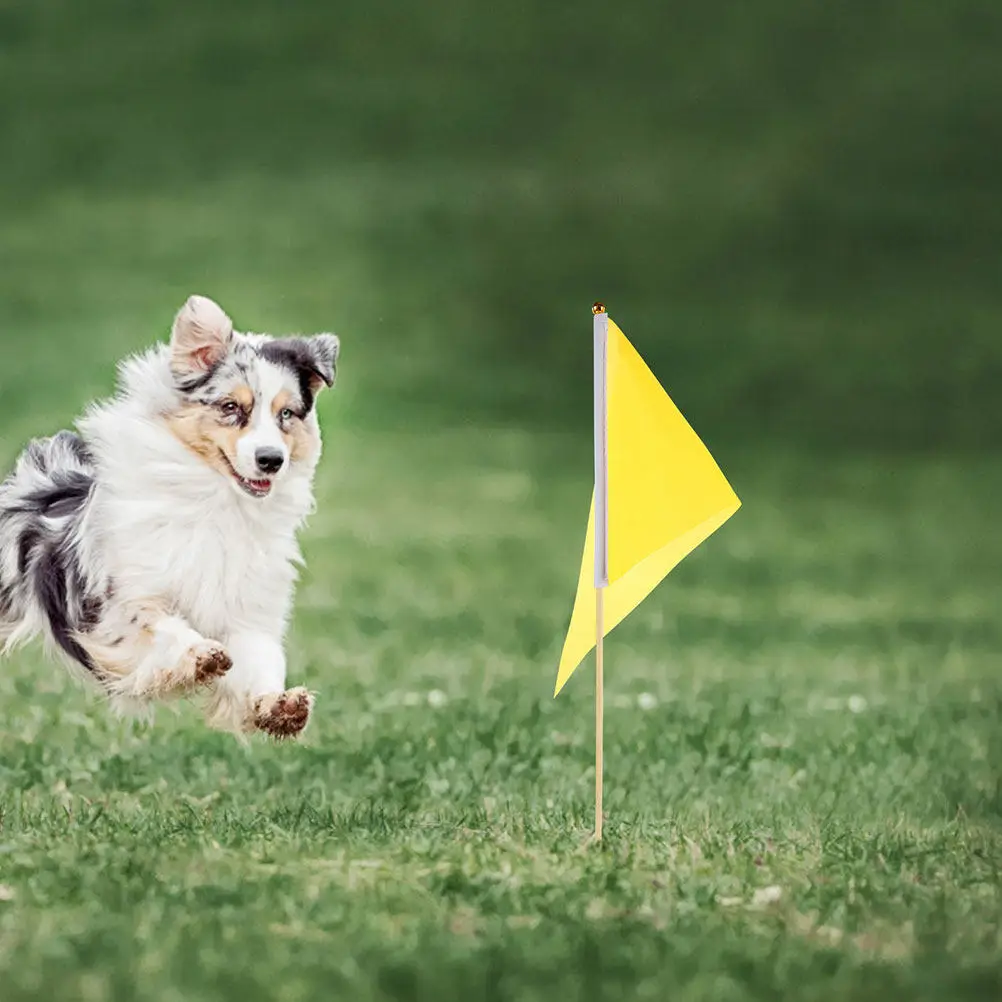 Triangular Marker Flags 6 Pack Heavy Duty Lawn Yard Garden Survey Irrigation Dog Training Plant Protection