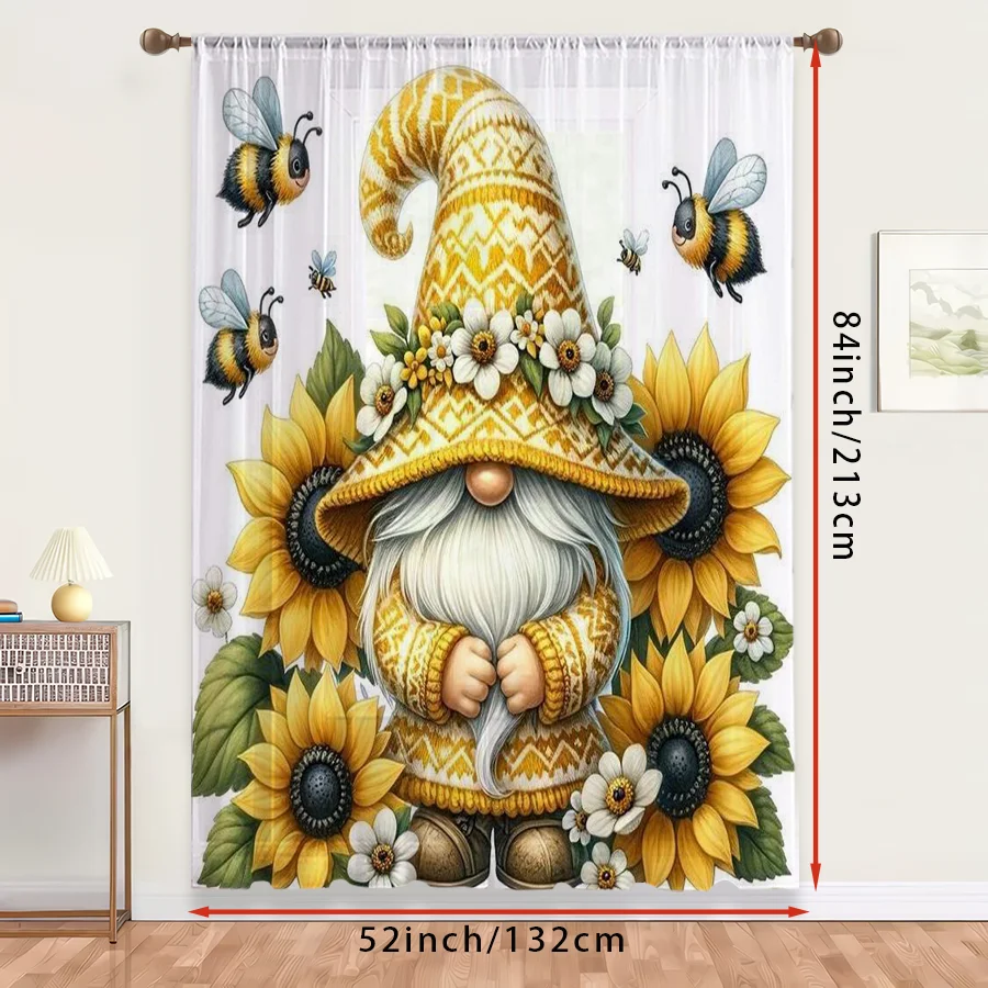 ستارة شفافة بطبعة زهرة عباد ال - مراجعة Home Decor Yellow وسعره