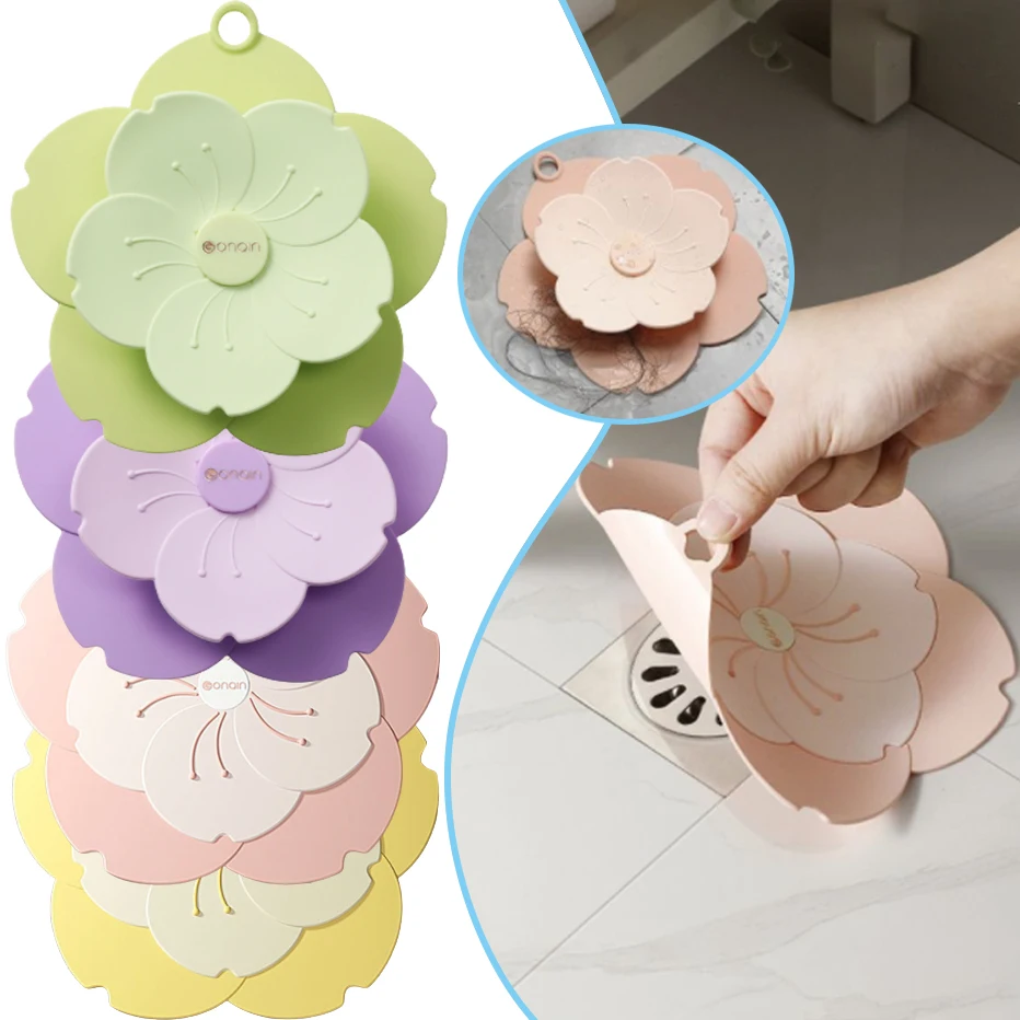 Bathroom Hair Filter Sink Anti-blocking Multifunctional Silicone Floor Drain Deodorant Pad Anti Odor Sewer Deodorant Cover