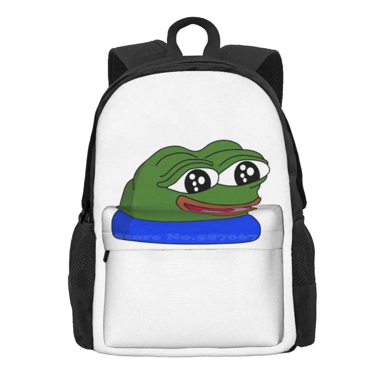 Peepohappy Hot Sale Schoolbag Backpack Fashion Bags Peepohappy Glad Amazing The Frog Emotes Twitch Tv