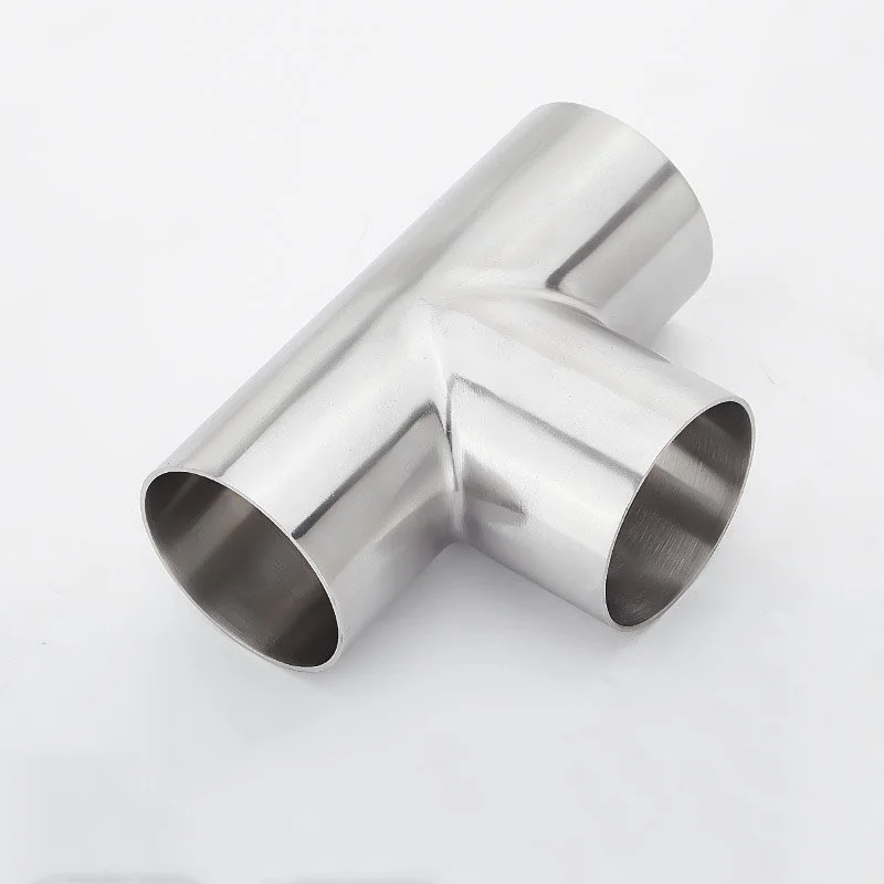 sanitary-t-shape-pipe-fitting-ss316l-stainless-steel-welded-bend-design-for-dairy-biopharm-industry-elbow-tee-connection
