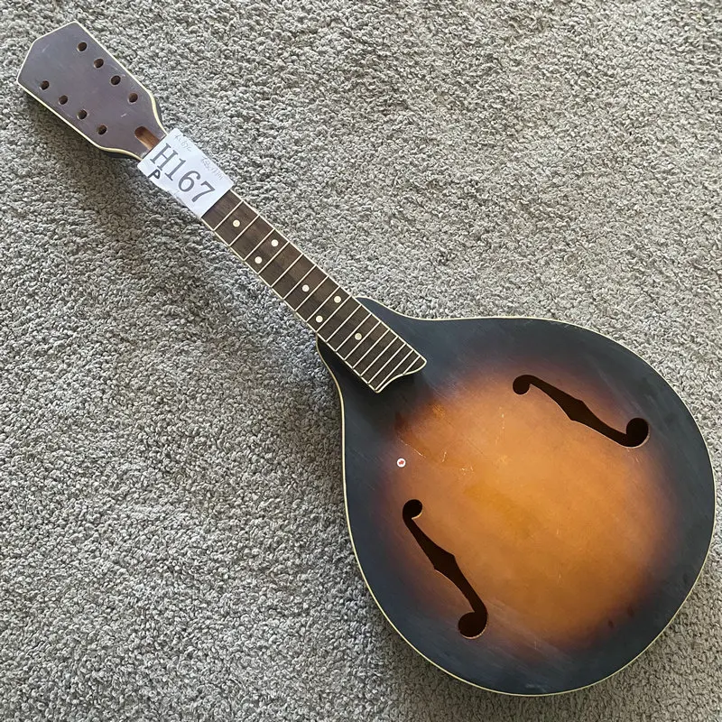

H167 Double F Sound Holes Semi Finished Mandolin Guitar Custom Order Sunburst Color for DIY witi Tiny Damages