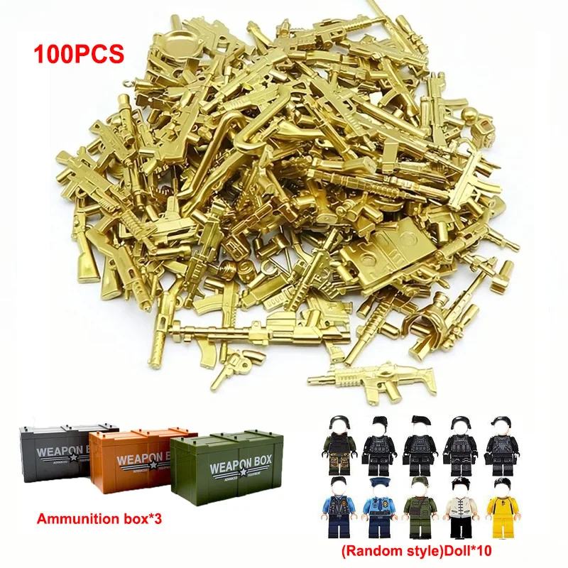 New Ammunition Box Building Block Gun Building Block Doll Toy Set Military Police Weapons Cannon Building Block Toys Gifts