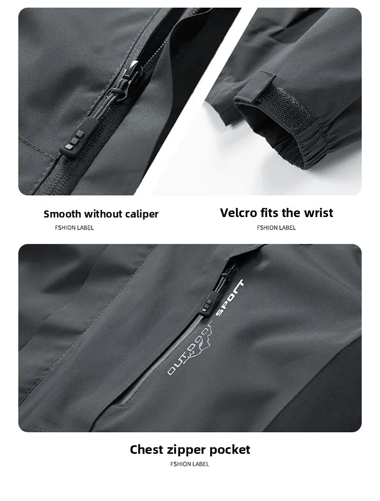 الربيع والخريف نمط وظيفي في الهواء الطلق سترة واقية الرجال ملابس العمل مقنعين سترة تسلق الجبال دعوى سترة وسيم الرجال #5